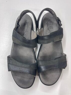 SAS Black Two-Strap Comfort Sandals